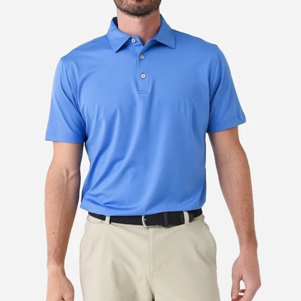 Peter Millar Summer Comfort Performance Golf Polo Blue Size Small